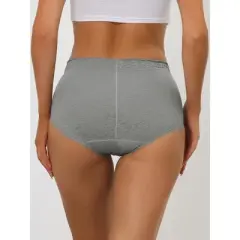 Allegra K Women's Cotton High-Rise Lace Trim Tummy Control Full Coverage Brief