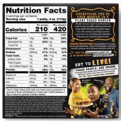 Everything Legendary Plant-Based Cheeseburger Patties with Vegan Cheese - 8oz