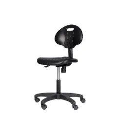 16"-21" Adjustable Height Polyurethane Task Office Chair Black- Hampden Furnishings