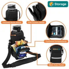 SUN CUBE Water Bottle Holder Strap, Insulated Neoprene Sleeve Bag Carrier, Crossbody Carrying Sling Purse Pouch Pocket Walking Hiking
