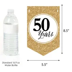 Big Dot of Happiness We Still Do - 50th Wedding Anniversary Party Bunting Banner - Gold Party Decorations - Happy Anniversary