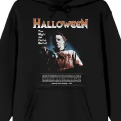 John Carpenter's Halloween The Night He Came Home Long Sleeve Men's Black Hooded Sweatshirt