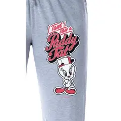 Looney Tunes Womens' Tweety Bird Puddy Tat Character Sleep Pajama Pants Grey