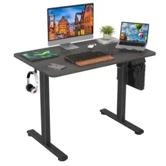 Kumasinova 40"/47"/55" Electric Height Adjustable Desk,Office Desk with Splice Board,Computer Desk with Carbon Steel Frame,Gaming Desk for Home Office