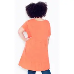 Women's Plus Size Perla Frill Tunic Dress  - Hot Coral | AVENUE