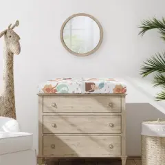 Sweet Jojo Designs Girl Changing Pad Sheet Mermaids Pink Blue and Orange