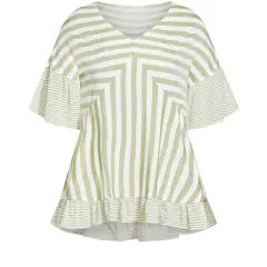 Women's Plus Size Hattie Stripe Tunic - olive | EVANS