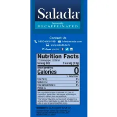 Salada Naturally Decaffeinated Black Tea Blended Strong Black Tea with 72 Tea Bags Per Box (Pack of 12)