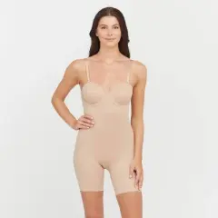ASSETS by SPANX Women's Flawless Finish Strapless Cupped Midthigh Bodysuit