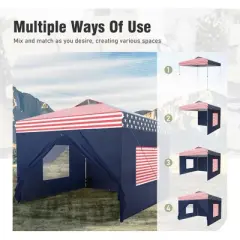 Captiva Designs 10&rsquo;x10&rsquo; Pop-Up Canopy Tent with Sidewalls &ndash; Easy Setup, Waterproof, and Ventilated for Outdoor Events and Parties