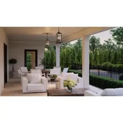 Urban Ambiance Luxury Farmhouse Outdoor Pendant 23.75''H x 9.5''W,  Midnight Black Finish,  Calderdale Collection, UHP1401