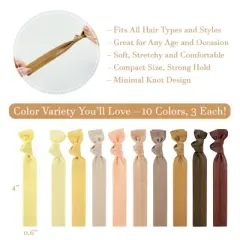 Wrapables No Crease Ouchless Elastic Ribbon Hair Ties Ponytail Holders