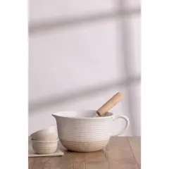 Mason Cash Rustic Charm Mini Bowl Set, 4 Stoneware Prep and Snack Bowls