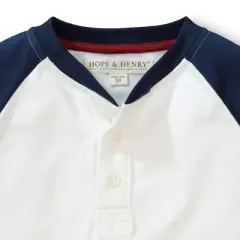 Hope & Henry Boys' Colorblock Raglan Henley, Infant