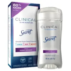 Secret Clinical Strength Clear Gel Antiperspirant and Deodorant for Women - Clean Lavender - 2.6oz