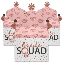 Big Dot of Happiness Bride Squad - Treat Box Party Favors - Rose Gold Bridal Shower or Bachelorette Party Goodie Gable Boxes - Set of 12