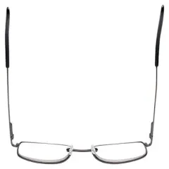Calabria R754 Rectangular Metal Frame Reading Eyeglasses in Shiny Gunmetal 50 mm