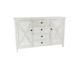 Farmhouse Wood Rectangular Sideboard White - Olivia & May
