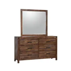 Wren 6 Drawer Dresser and Mirror Set Chestnut - Picket House Furnishings