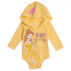 Disney Cinderella Princess Belle Princess Ariel Baby Girls 3 Pack Bodysuits Newborn to Infant