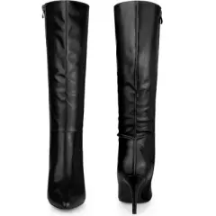Perphy Women's High Heels Pointed Toe Stiletto Heel Knee High Boots
