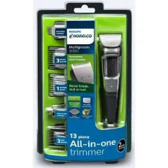 Philips Norelco Series 3000 Multigroom All-in-One Men's Rechargeable Electric Trimmer with 13 attachments - MG3750/60