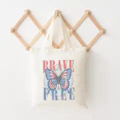 City Creek Prints Brave Butterfly Canvas Tote Bag - 15x16 - Natural