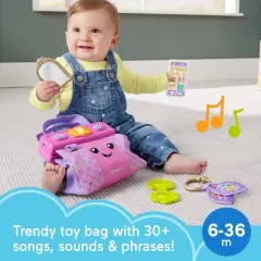 Fisher-Price Baby Learning Toy Laugh & Learn Purse, Going Places Bag with 4 Pretend Play Accessories