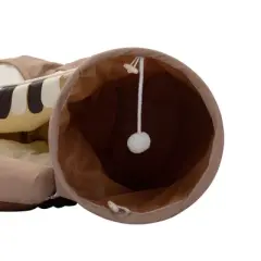 Sapphtopaz Indoor Tunnel Cat Bed with Hanging Toys and Cushion Washable Collapsible Cat Hide Tunnel Pet Nest Telescopic Cat Bed for Cats