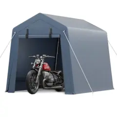 6x6 FT Outdoor Storage Shed,Portable Carport with Roll-up Zipper Door and Windows,Waterproof,Storage Sheds for Motorcycle,Bike,Firewood,Garden Tools