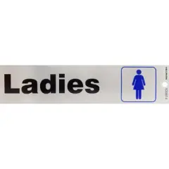 Hillman English Silver Ladies Restroom Decal 2 in. H X 8 in. W - Case of 6