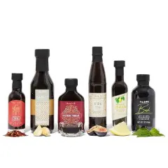 Thoughtfully Gourmet, Balsamic Vinegar Gift Set, Flavors Include Fig, Chili, Garlic and More, IGP Certified, Crafted in Modena, Italy, Set of 6