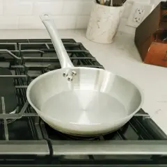 MegaChef Professional Kitchen Round Stainless Steel Fry Pan in Silver