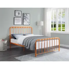 Bethany Queen Metal Platform Bed in Orange - Lexicon