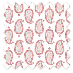 Bacati - Sophia Paisley Aqua/Coral Paisley Crib/Toddler Bed Skirt