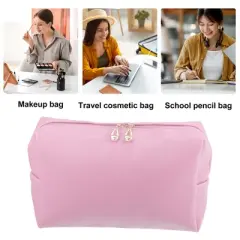 Unique Bargains PU Leather Waterproof Makeup Bag Cosmetic Case Makeup Bag for Women S Size 1 Pc