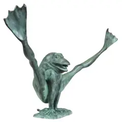 Design Toscano Crazy Legs, Leap Frog Bronze Garden Statue: Large