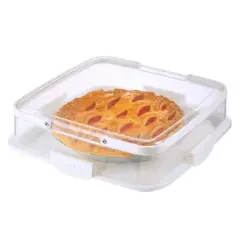 SnapLock Pie and Entertainment Carrier: Dessert & Pie Storage, Multiple Pie Saver, Dishwasher-Safe, Clear/White
