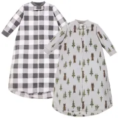 Hudson Baby Infant Boy Long-Sleeve Fleece Sleeping Bag, Forest Bear, 0-9 Months