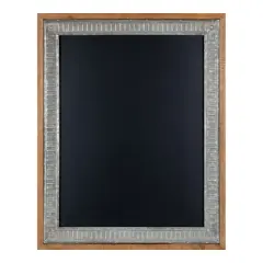 Kate and Laurel Deely Wood and Metal Framed Chalkboard, 24x30, Rustic Brown