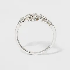 Silver Plated Leaf Bypass Ring - A New Day&trade; Silver - Size 8