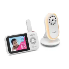 VTech 2.8" Digital Video Baby Monitor with Night Light, White-VM3258