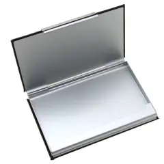 Unique Bargains Metal Business Cards/magnet card/ID Holder Coated Leather - Black