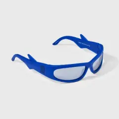 Boys' Shark Fin Sport Sunglasses - Cat & Jack&trade; Blue: Maximum UV Protection, Mirrored Coating, Polycarbonate Lens, Ages 3-9