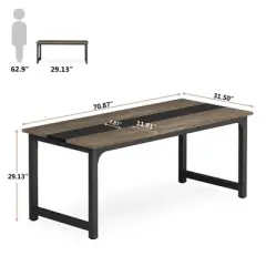 Resenkos Computer Desk, Gaming Desk,Computer Desk, Office Desk Computer Table Study Writing Desk,Vintage Grey & Black Gray