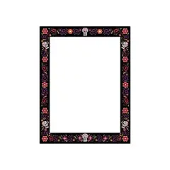 Great Papers Skulls And Flowers Holiday Letterhead Multicolor 50/Pack (2023038)