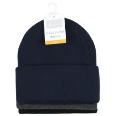 Hudson Baby Family Knit Cuffed Beanie 3pk, Navy Black