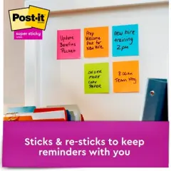 Post-it Sticky Pop-Up Notes, 3 x 3 Inches, Energy Boost Colors, 10 Pads with 90 Sheets