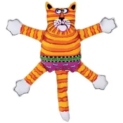Fat Cat Multicolored Nylon Terrible Nasty Scaries Squeak Dog Toy Mini 1 pk