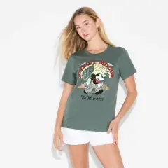 Women's Wild West Mickey Short Sleeve Graphic T-Shirt - Green